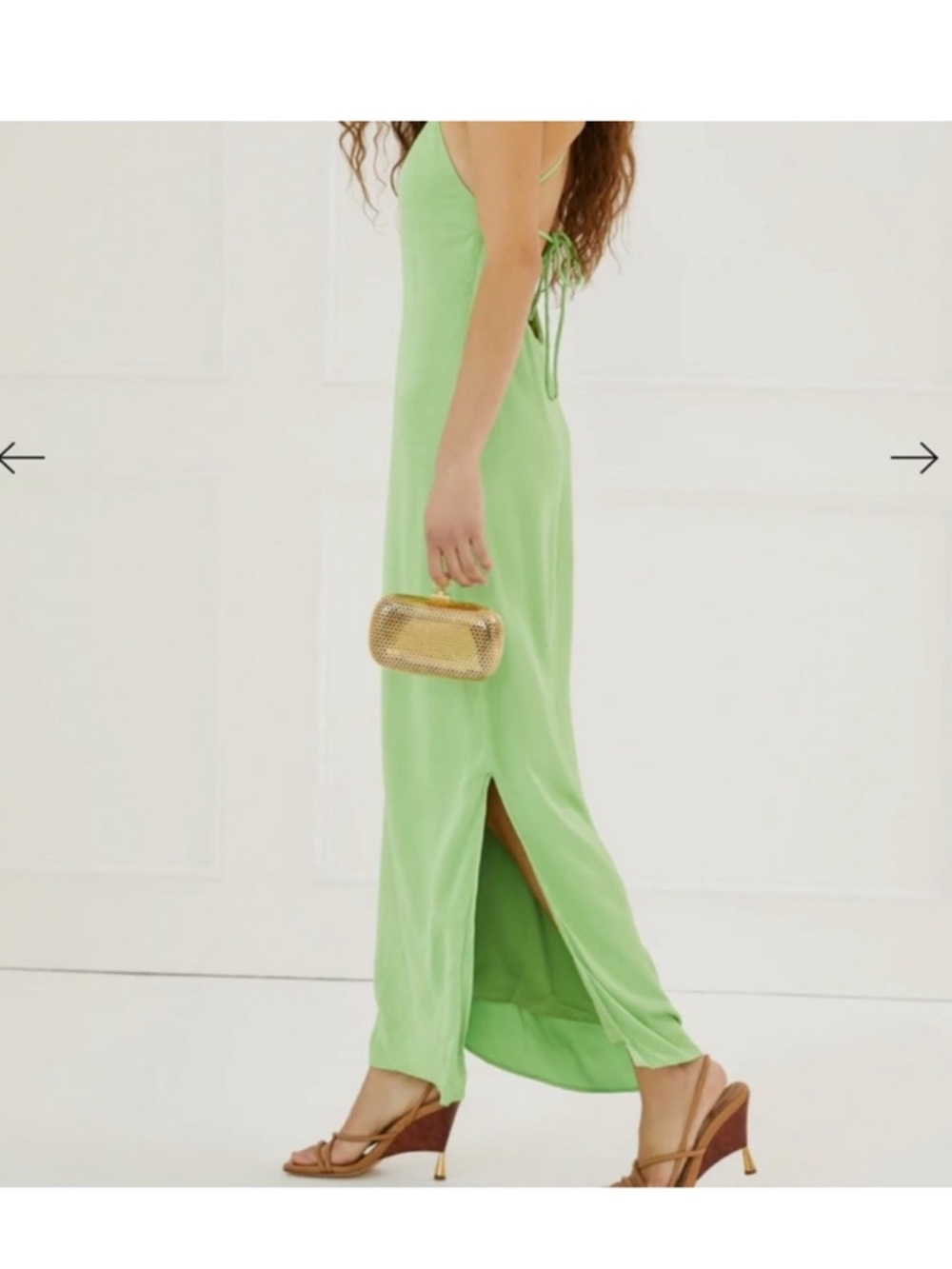 Something Navy NWT Lime Green Silky Essential Slip Maxi Dress 
SIZE L NWT - Picture 6 of 7